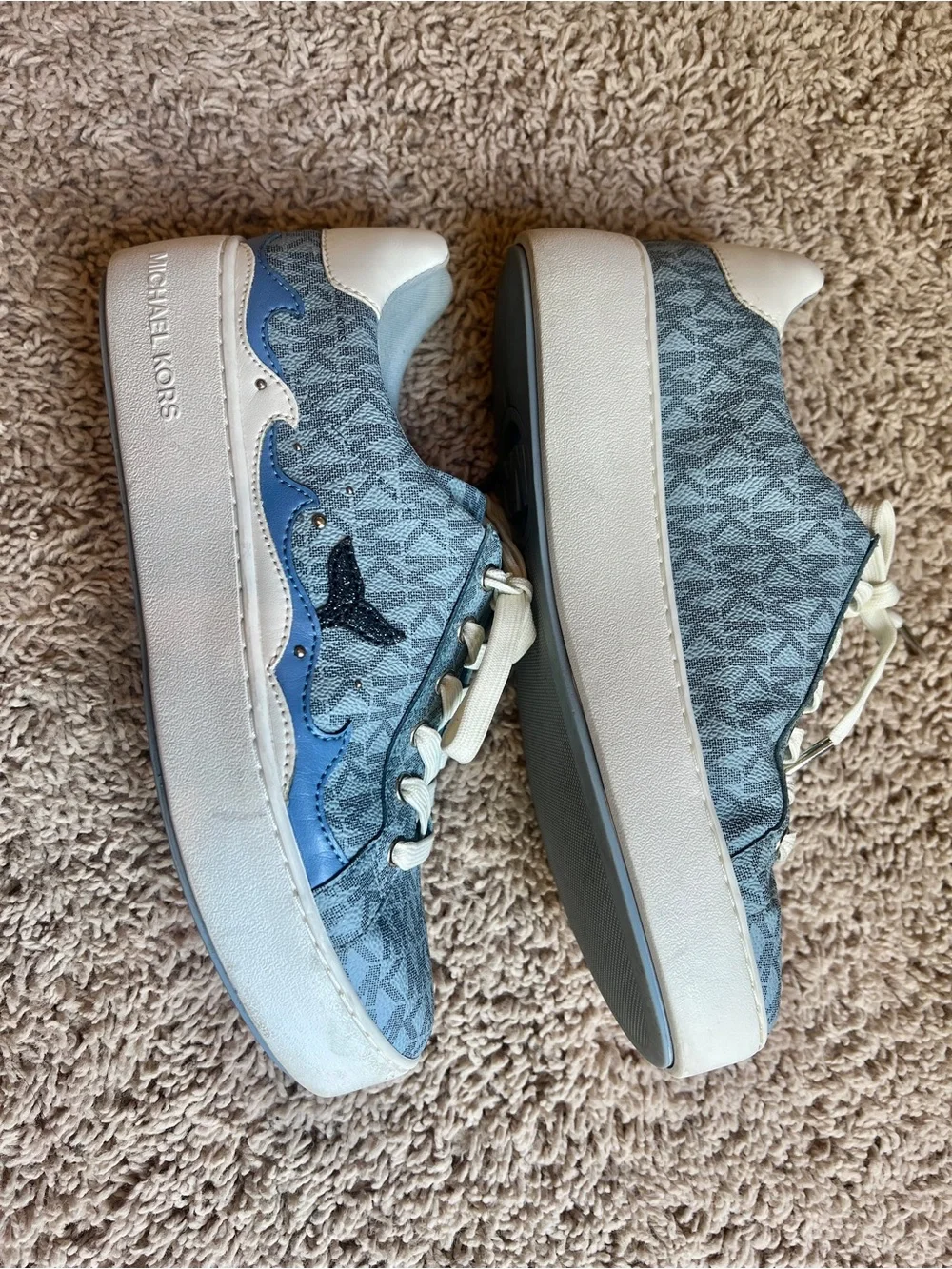 Michael Kors Whale Waves ROMY MK-Print PLATFORM Sneakers - LIMITED EDITION